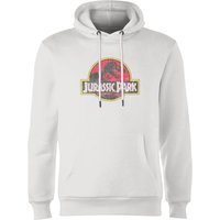 Jurassic Park Logo Vintage Hoodie - White - S von Jurassic Park