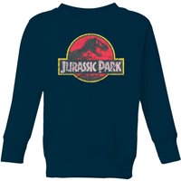 Jurassic Park Logo Vintage Kids' Sweatshirt - Navy - 11-12 Jahre von Jurassic Park