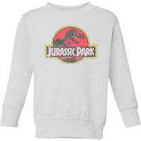 Jurassic Park Logo Vintage Kids' Sweatshirt - White - 7-8 Jahre von Jurassic Park