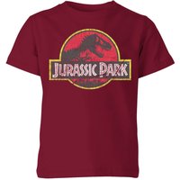 Jurassic Park Logo Vintage Kids' T-Shirt - Burgundy - 3-4 Jahre von Original Hero