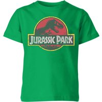 Jurassic Park Logo Vintage Kids' T-Shirt - Green - 11-12 Jahre von Jurassic Park