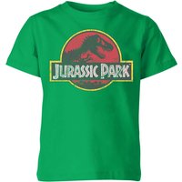 Jurassic Park Logo Vintage Kids' T-Shirt - Green - 7-8 Jahre von Jurassic Park