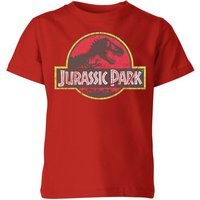 Jurassic Park Logo Vintage Kids' T-Shirt - Red - 11-12 Jahre von Jurassic Park