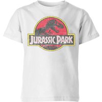 Jurassic Park Logo Vintage Kids' T-Shirt - White - 7-8 Jahre von Jurassic Park