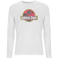 Jurassic Park Logo Vintage Men's Long Sleeve T-Shirt - White - XS von Jurassic Park