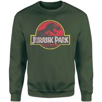 Jurassic Park Logo Vintage Sweatshirt - Green - L von Jurassic Park