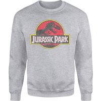 Jurassic Park Logo Vintage Sweatshirt - Grey - L von Jurassic Park