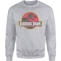 Jurassic Park Logo Vintage Sweatshirt - Grey - S von Jurassic Park