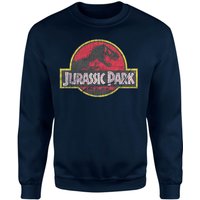 Jurassic Park Logo Vintage Sweatshirt - Navy - L von Jurassic Park