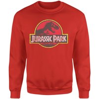Jurassic Park Logo Vintage Sweatshirt - Red - L von Jurassic Park