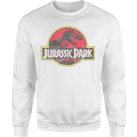 Jurassic Park Logo Vintage Sweatshirt - White - S von Jurassic Park