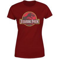 Jurassic Park Logo Vintage Women's T-Shirt - Burgundy - L von Jurassic Park