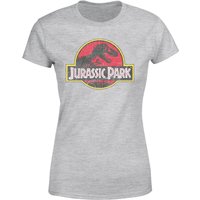 Jurassic Park Logo Vintage Women's T-Shirt - Grey - L von Jurassic Park