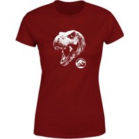Jurassic Park T Rex Women's T-Shirt - Burgundy - XS von Jurassic Park