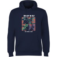 Jurassic Park World Four Colour Faces Hoodie - Navy - S von Jurassic Park