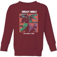 Jurassic Park World Four Colour Faces Kids' Sweatshirt - Burgundy - 5-6 Jahre von Jurassic Park