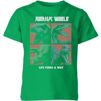 Jurassic Park World Four Colour Faces Kids' T-Shirt - Green - 11-12 Jahre von Jurassic Park