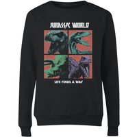 Jurassic Park World Four Colour Faces Women's Sweatshirt - Schwarz - XL von Jurassic Park