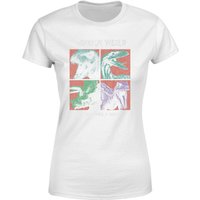 Jurassic Park World Four Colour Faces Women's T-Shirt - White - L von Jurassic Park