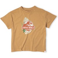 Jurassic World Large Logo Women's Cropped T-Shirt - Tan - XL von Original Hero