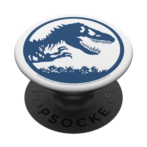 PopSockets Jurassic World Blue Classic Logo Outline PopSockets PopGrip: Ausziehbarer Sockel und Griff für Handys/Tablets mit Tauschbarem Top von Jurassic World