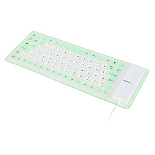 Juroupi Faltbare Silikon -Tastatur, Silikon -Tastatur Vollständig Versiegeltes Design für PC -Notebook (Grün) von Juroupi