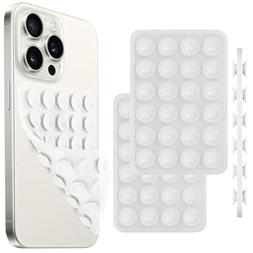 Jurqqer 2 Stück Doppelseitiger Silikon Saugnapf Handy Accessoires,Handyhülle mit Saugnäpfen Halterung,für Phone Suction,Saugnapf Handyhalterung,Dusch-Handyhalterung,Tiktok-Videos und Selfies von Jurqqer