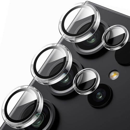 Jurqqer Kameraschutz für Samsung Galaxy S25 Ultra, Kratzfest & Stabil, 9H HD Ultradünner Gehärtetes Glas, Kamera Schutz aus Aluminiumlegierung, Einfache Installation Transparent von Jurqqer