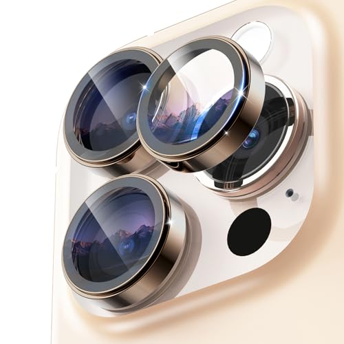 Jurqqer Kameraschutz für iPhone 16 Pro Max/iPhone 16 Pro, [Kratzfest & Stabil] 9H Ultradünner Gehärtetes Glas, Kamera Schutz aus Aluminiumlegierung, Einfache Installation Wüstensand. von Jurqqer