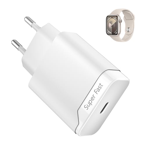 Ladegerät Stecker für iWatch, Apple-Watch Ladekabel Netzteil Adapter USB für AppleWatch SE 10 Ultra 2 9 8 7 6 5 4 3, 25W A pple Watch Lade PD 3,0 Schnellladenetzteil von Juseisin
