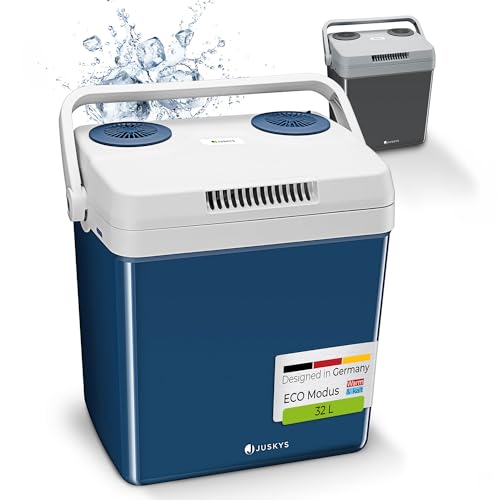 Juskys elektrische Kühlbox 32 Liter 12 V / 230 V für Auto, Lkw, Reisemobil, Camping - Mini Kühlschrank kalt & warm - thermoelektrische Box - Blau Juskys elektrische Kühlbox 32 Liter 12 V / 230 V für Auto, Lkw, Reisemobil, Camping - Mini Kühlschrank kalt & warm - thermoelektrische Box - Blau von Juskys