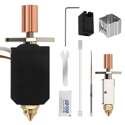 Jusnboir Upgrade 3D-Drucker Extruder Hotend-Kit Bimetall-Heatbreak hohe Verschleißfestigkeit und 550 °C hohe Temperatur, mit Keramik-Heizkern Messingdüsen für K1，K1 Max 3D-Drucker Zubehör von Jusnboir
