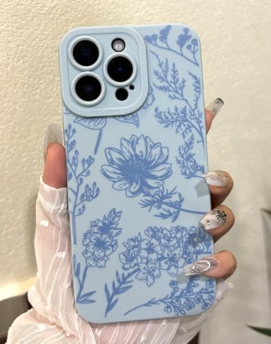Jusnfu Schutzhülle für iPhone 16 Pro Max, für Damen und Mädchen, vollständiger Kameraschutz, solide, schwarze süße ästhetische Blumen-Handyhülle für iPhone 16 Pro Max, blaue Chrysantheme Jusnfu Schutzhülle für iPhone 16 Pro Max, für Damen und Mädchen, vollständiger Kameraschutz, solide, schwarze süße ästhetische Blumen-Handyhülle für iPhone 16 Pro Max, blaue Chrysantheme von Jusnfu