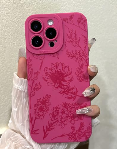 Jusnfu Schutzhülle für iPhone 16 Pro Max, für Damen und Mädchen, vollständiger Kameraschutz, solide, schwarze süße ästhetische Blumenmuster, für iPhone 16 Pro Max, Hot Pink Chrysantheme Jusnfu Schutzhülle für iPhone 16 Pro Max, für Damen und Mädchen, vollständiger Kameraschutz, solide, schwarze süße ästhetische Blumenmuster, für iPhone 16 Pro Max, Hot Pink Chrysantheme von Jusnfu