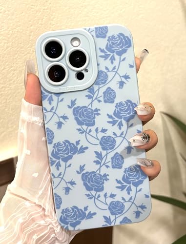 Jusnfu iPhone 16 Pro Max Hülle 6,9 Zoll 2024, Aesthetic Rose Floral Print Handyhülle für Damen Mädchen Männer, Silikon Schutzhülle für iPhone 16 Pro Max, Blau Blume Jusnfu iPhone 16 Pro Max Hülle 6,9 Zoll 2024, Aesthetic Rose Floral Print Handyhülle für Damen Mädchen Männer, Silikon Schutzhülle für iPhone 16 Pro Max, Blau Blume von Jusnfu
