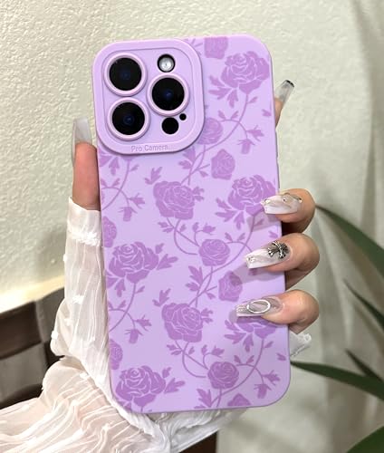 Jusnfu iPhone 16 Pro Max Hülle 6,9 Zoll 2024, Aesthetic Rose Floral Print Handyhülle für Frauen Mädchen Männer, Silikon Schutzhülle für iPhone 16 Pro Max, Lila Blume Jusnfu iPhone 16 Pro Max Hülle 6,9 Zoll 2024, Aesthetic Rose Floral Print Handyhülle für Frauen Mädchen Männer, Silikon Schutzhülle für iPhone 16 Pro Max, Lila Blume von Jusnfu