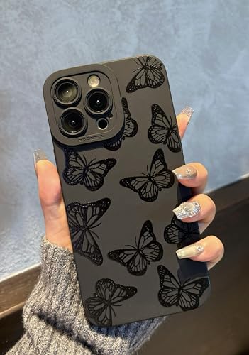 Jusnfu iPhone 16 Pro Max Hülle 6,9 Zoll 2024, Aesthetic Schmetterling Druck Handyhülle für Frauen Mädchen Männer, Silikon Schutzhülle für iPhone 16 Pro Max, Schwarz Schmetterling Jusnfu iPhone 16 Pro Max Hülle 6,9 Zoll 2024, Aesthetic Schmetterling Druck Handyhülle für Frauen Mädchen Männer, Silikon Schutzhülle für iPhone 16 Pro Max, Schwarz Schmetterling von Jusnfu