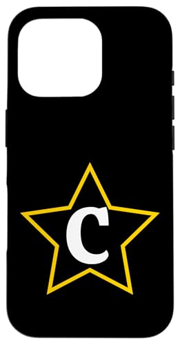 Buchstabe C in einem gelben Stern Initiale Hülle für iPhone 16 Pro Buchstabe C in einem gelben Stern Initiale Hülle für iPhone 16 Pro von Just Letter Designs