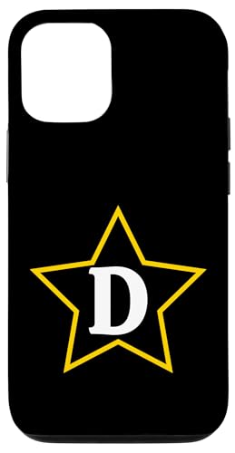 Buchstabe D Monogramm gelber Stern Design Hülle für iPhone 12/12 Pro von Just Letter Designs