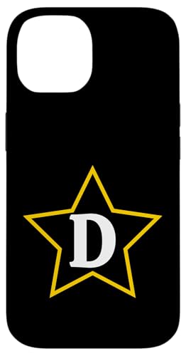 Buchstabe D Monogramm gelber Stern Design Hülle für iPhone 14 von Just Letter Designs