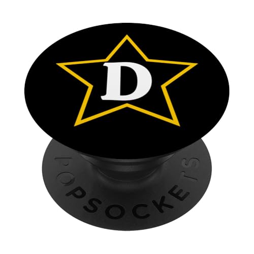 Buchstabe D Monogramm gelber Stern Design PopSockets Klebender PopGrip Buchstabe D Monogramm gelber Stern Design PopSockets Klebender PopGrip von Just Letter Designs