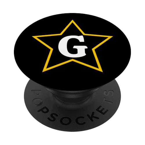 Buchstabe G in gelben Stern PopSockets Klebender PopGrip von Just Letter Designs