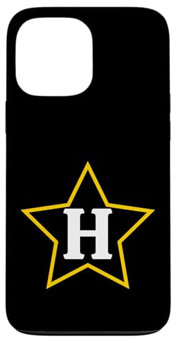 Buchstabe H Monogramm im gelben Stern Hülle für iPhone 13 Pro Max von Just Letter Designs