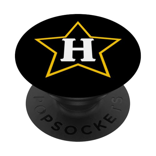 Buchstabe H Monogramm im gelben Stern PopSockets Klebender PopGrip Buchstabe H Monogramm im gelben Stern PopSockets Klebender PopGrip von Just Letter Designs