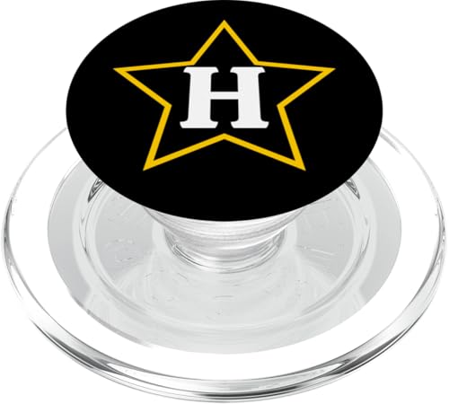 Buchstabe H Monogramm im gelben Stern PopSockets PopGrip für MagSafe von Just Letter Designs
