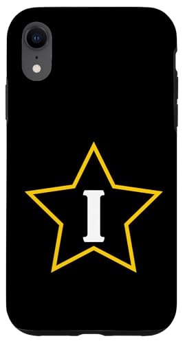 Buchstabe I Monogramm im gelben Stern Hülle für iPhone XR von Just Letter Designs