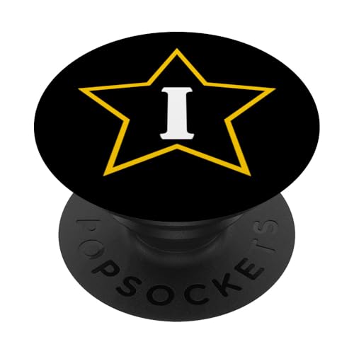 Buchstabe I Monogramm im gelben Stern PopSockets Klebender PopGrip Buchstabe I Monogramm im gelben Stern PopSockets Klebender PopGrip von Just Letter Designs