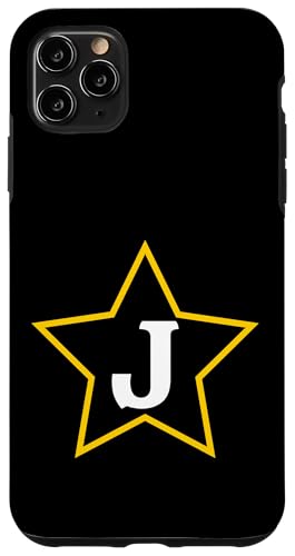 Buchstabe J Monogramm im gelben Stern Hülle für iPhone 11 Pro Max von Just Letter Designs