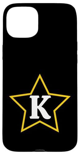 Buchstabe K Monogramm im gelben Stern Hülle für iPhone 15 Plus Buchstabe K Monogramm im gelben Stern Hülle für iPhone 15 Plus von Just Letter Designs