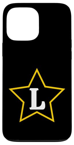 Buchstabe L Monogramm im gelben Stern Hülle für iPhone 13 Pro Max von Just Letter Designs